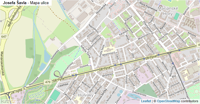 Josefa Šavla - mapa ulice