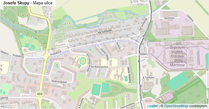 Josefa Skupy - mapa ulice