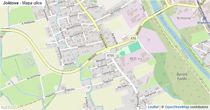 Joštova - mapa ulice