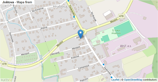 Joštova - mapa firem