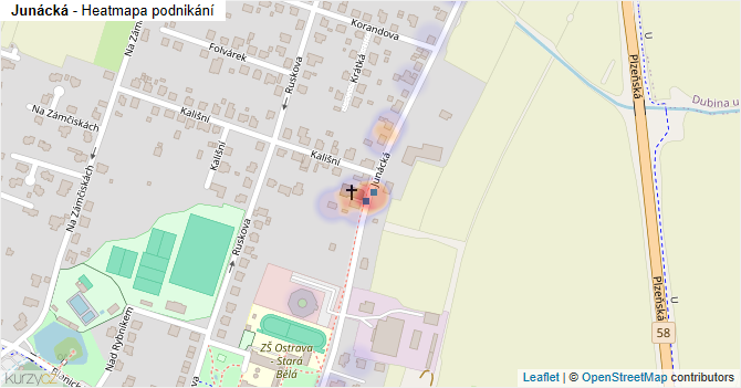 Junácká - mapa podnikání