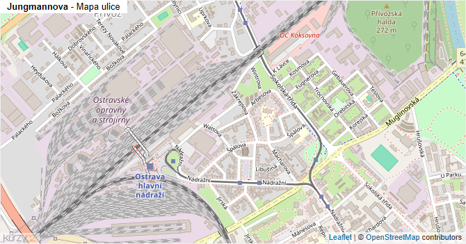 Jungmannova - mapa ulice