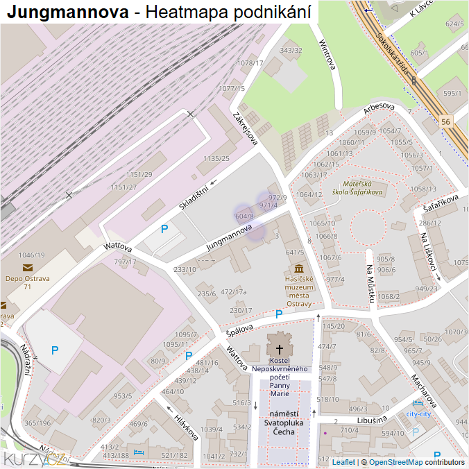 Mapa Jungmannova - Firmy v ulici.