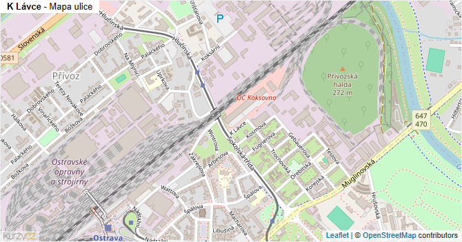 K Lávce - mapa ulice