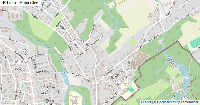 K Lesu - mapa ulice