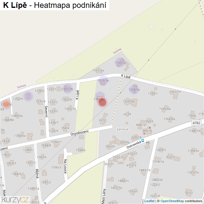 Mapa K Lípě - Firmy v ulici.