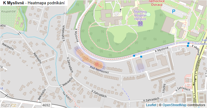 K Myslivně - mapa podnikání