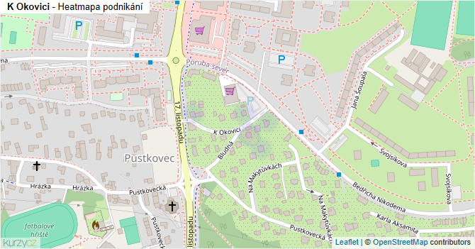 K Okovici - mapa podnikání