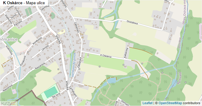 K Oskárce - mapa ulice
