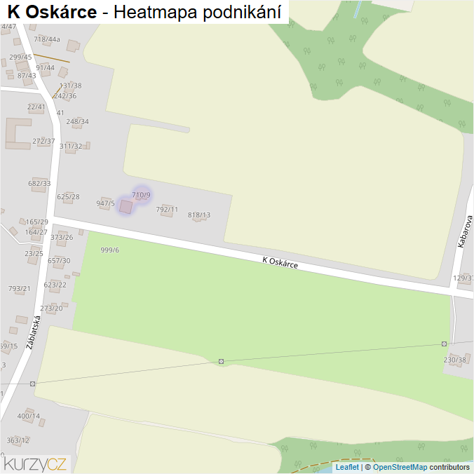Mapa K Oskárce - Firmy v ulici.
