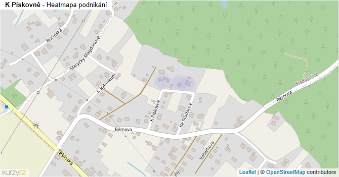 K Pískovně - mapa podnikání