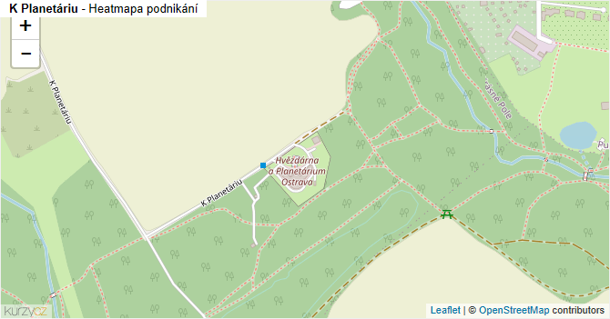 K Planetáriu - mapa podnikání