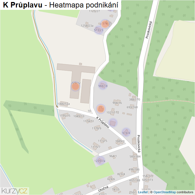 Mapa K Průplavu - Firmy v ulici.
