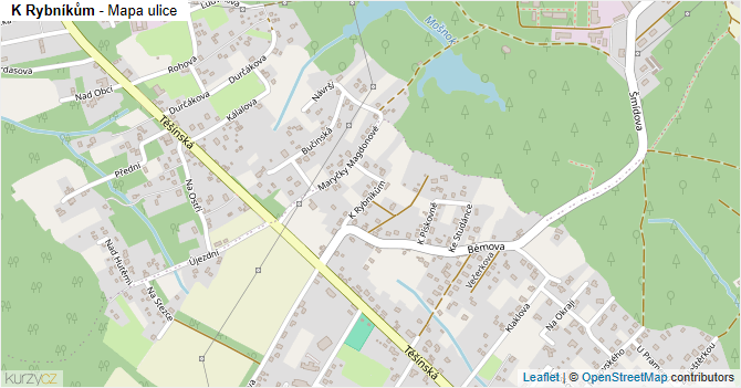 K Rybníkům - mapa ulice