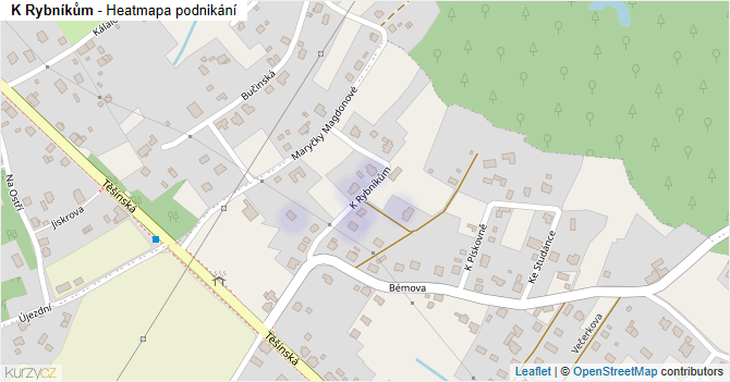 K Rybníkům - mapa podnikání