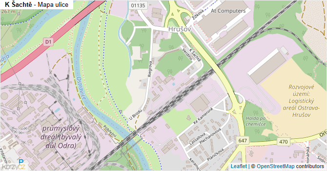 K Šachtě - mapa ulice
