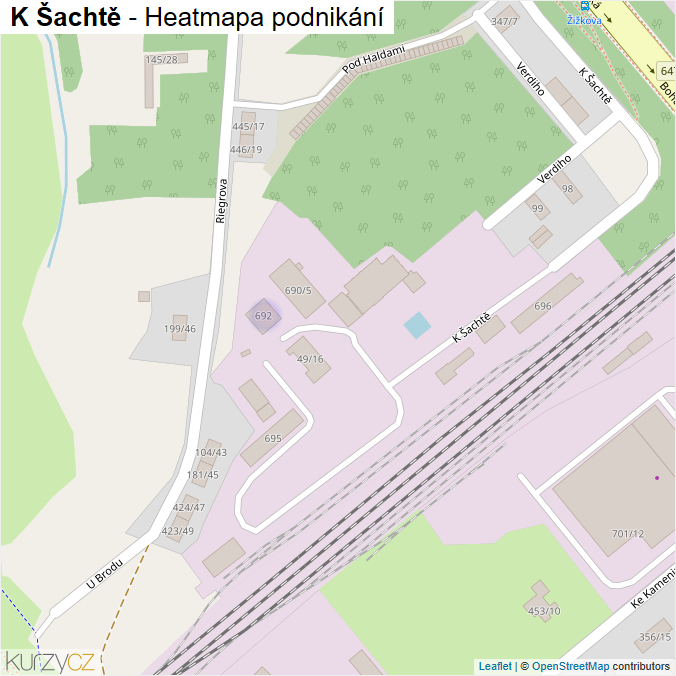 Mapa K Šachtě - Firmy v ulici.