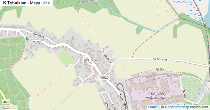 K Tobulkám - mapa ulice