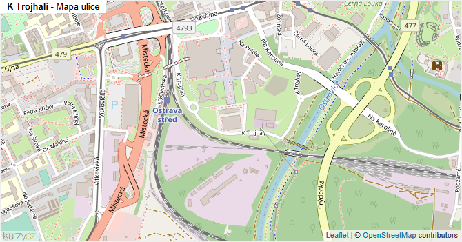 K Trojhalí - mapa ulice