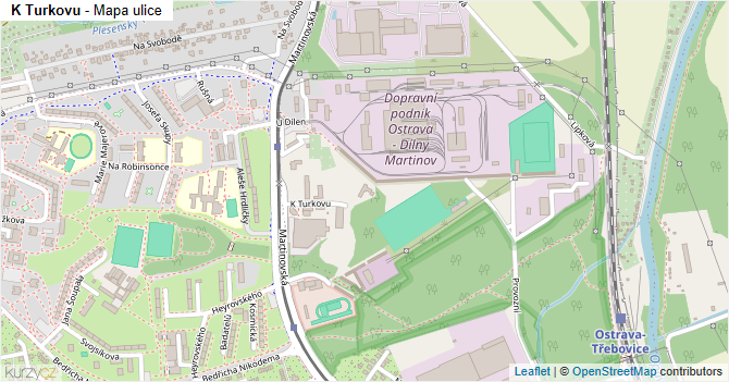 K Turkovu - mapa ulice