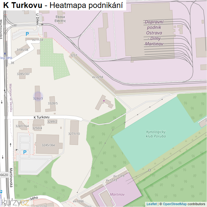 Mapa K Turkovu - Firmy v ulici.