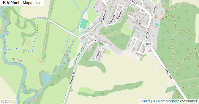 K Vlčinci - mapa ulice