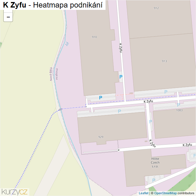 Mapa K Zyfu - Firmy v ulici.