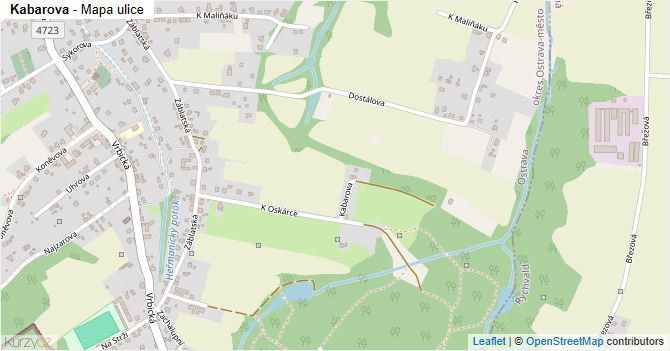 Kabarova - mapa ulice