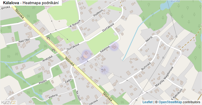 Kálalova - mapa podnikání