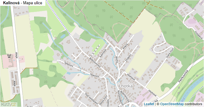 Kalinová - mapa ulice