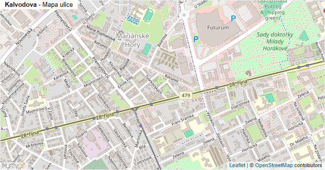 Kalvodova - mapa ulice
