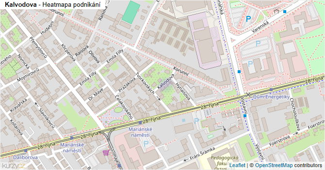 Kalvodova - mapa podnikání