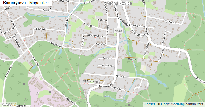 Kamarýtova - mapa ulice