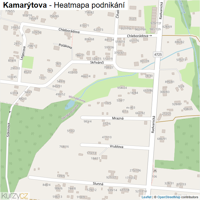Mapa Kamarýtova - Firmy v ulici.