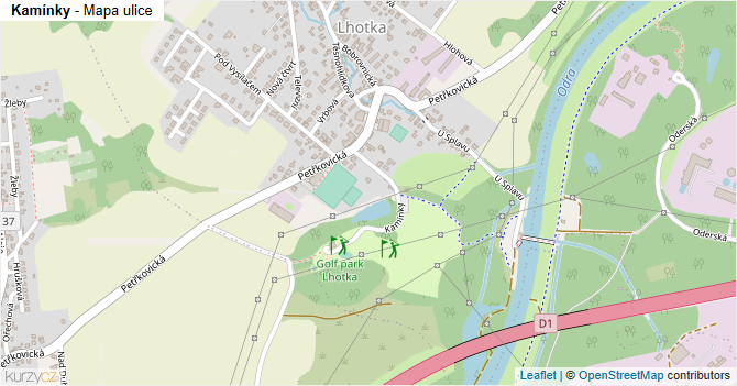 Kamínky - mapa ulice