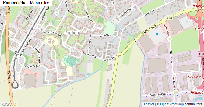 Kaminského - mapa ulice