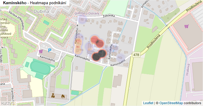 Kaminského - mapa podnikání