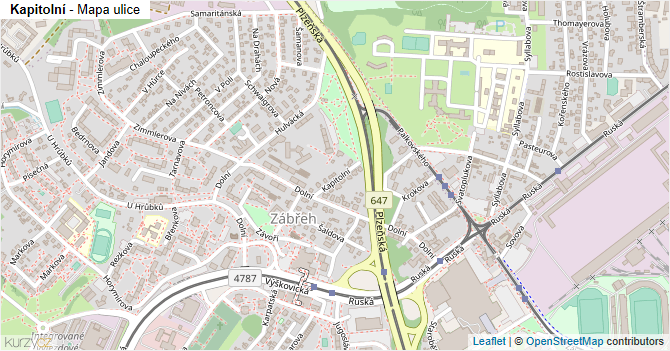 Kapitolní - mapa ulice