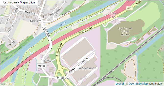 Kaplířova - mapa ulice