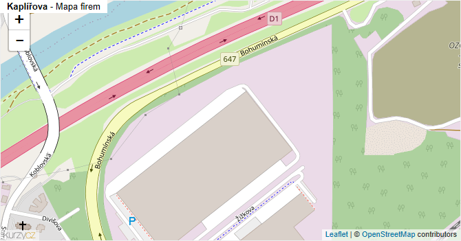 Kaplířova - mapa firem