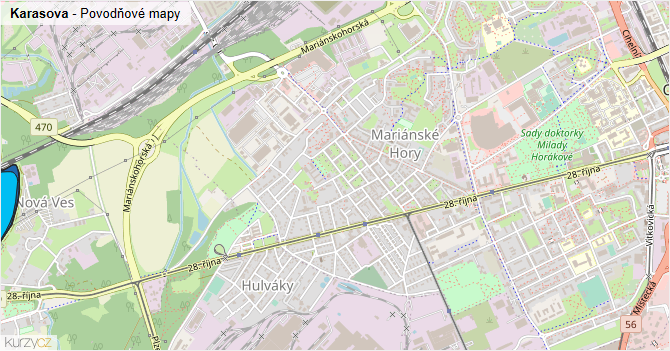 Karasova - záplavové mapy stoleté vody