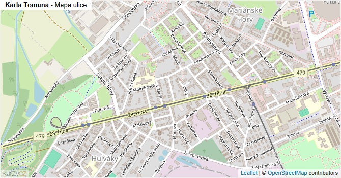 Karla Tomana - mapa ulice