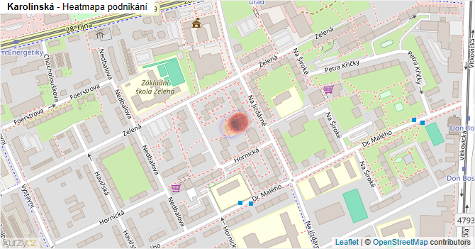 Karolínská - mapa podnikání