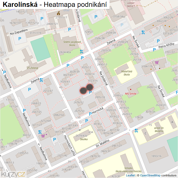 Mapa Karolínská - Firmy v ulici.