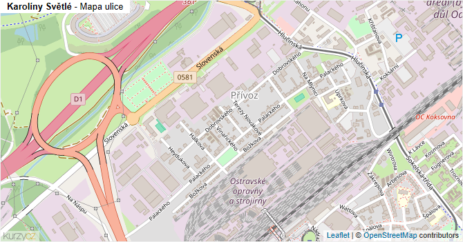 Karolíny Světlé - mapa ulice