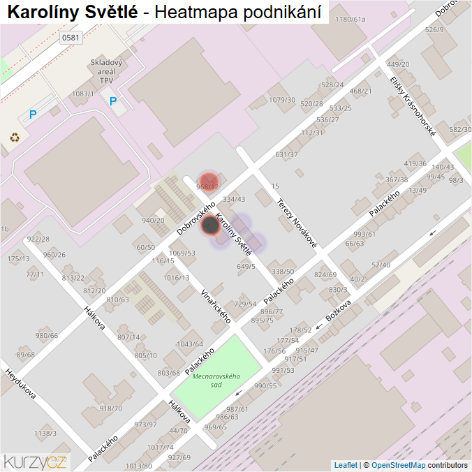 Mapa Karolíny Světlé - Firmy v ulici.