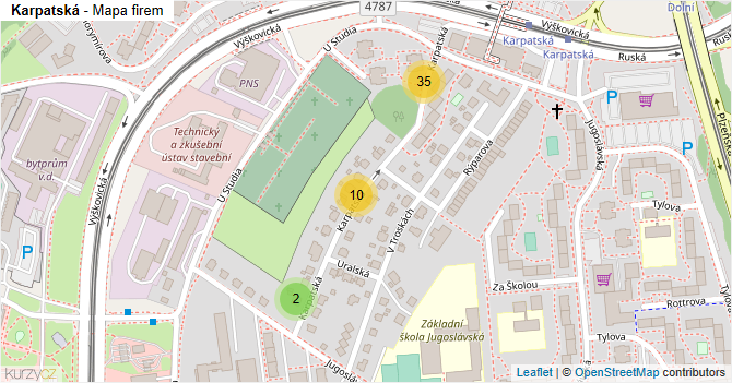 Karpatská - mapa firem