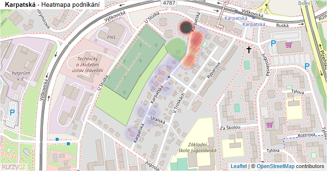 Karpatská - mapa podnikání