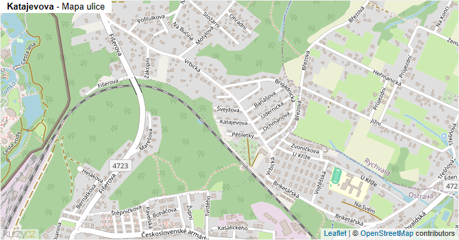 Katajevova - mapa ulice