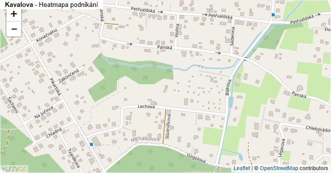 Kavalova - mapa podnikání